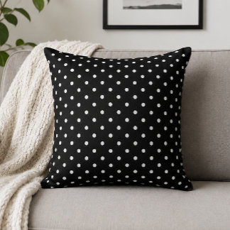 Chic minimalist schwarze Polka-Punkte Kissen
