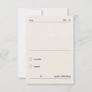 Chic Minimaliste Élégant Carton de Réponse de Mari
