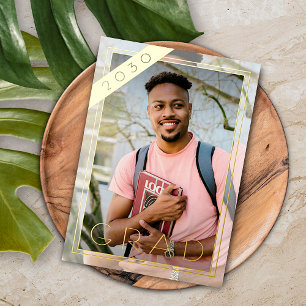 Chic Minimaliste Gold Foil Faire-part de graduatio