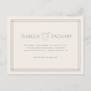 Chic Minimalistisch Ampersand Typografy Wedding Einladungspostkarte