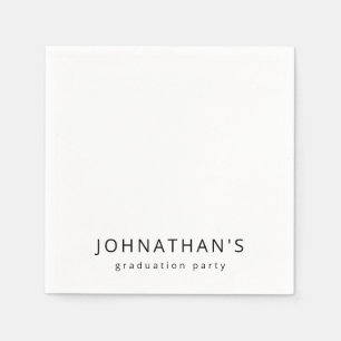 Chic Minimalistisch Black & White Party Serviette