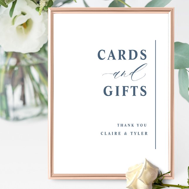 Chic Minimalistisch Cards and Gifts Blue Wedding S Poster (Von Creator hochgeladen)