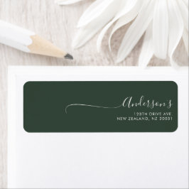 Chic Minimalistisch Dark Green Trendy Script Weddi