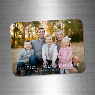 Chic Minimalistisch Full Frame Holiday Foto Magnet
