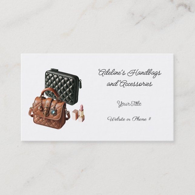 Chic Minimalistisch Handtaschenzubehör Business Ca Visitenkarte (Vorderseite)