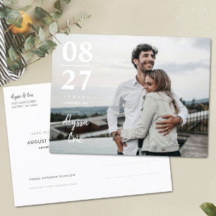 Chic Minimalistisch Modern Foto Save the Date einl Ankündigungspostkarte