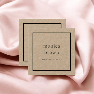 Chic Minimalistisch Modern Packpapier Quadratische Visitenkarte