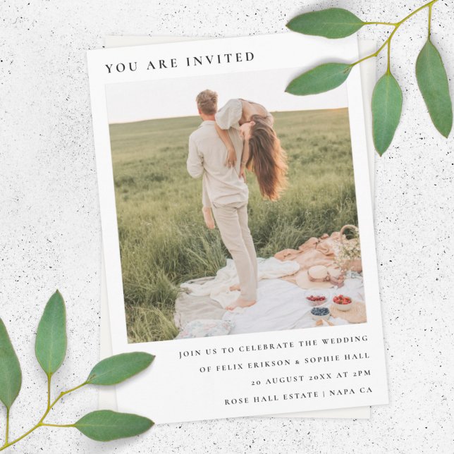 Chic Minimalistisch | Modernes Einfaches Hochzeits Einladung (Von Creator hochgeladen)