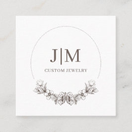 Chic Minimalistisch Monogram Jewelier Designer Quadratische Visitenkarte