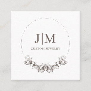 Chic Minimalistisch Monogram Jewelier Designer Quadratische Visitenkarte
