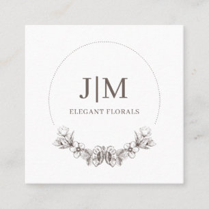 Chic Minimalistisch Monogram Wedding and Event Pla Quadratische Visitenkarte