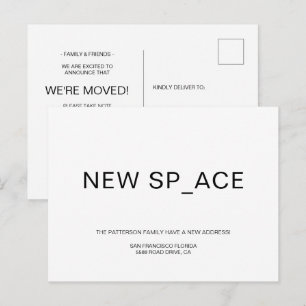 Chic Minimalistisch New Zuhause Moving Ankündigungspostkarte