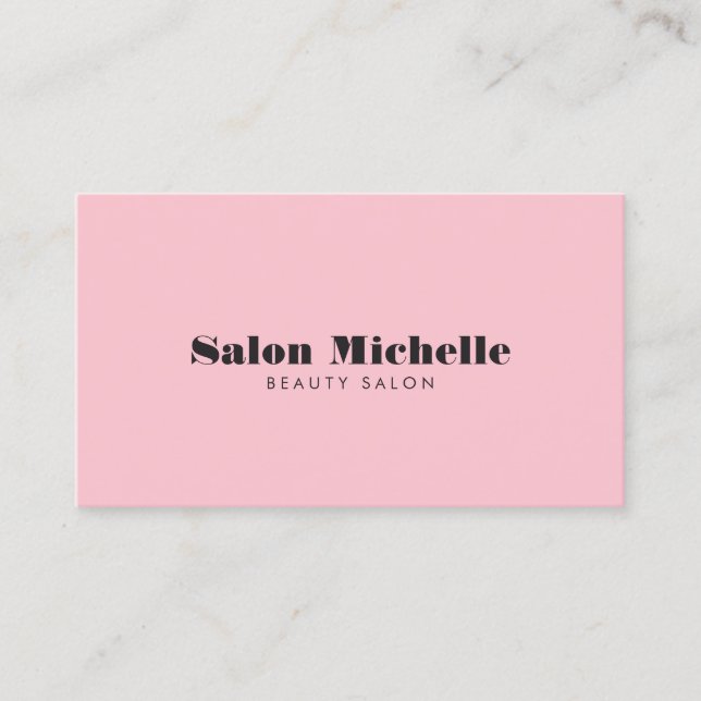 Chic Minimalistisch Pink Boutique Salon Visitenkarte (Vorderseite)