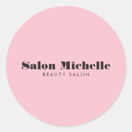 Chic Minimalistisch Pink Runder Aufkleber