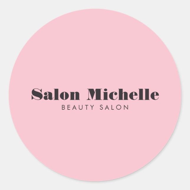 Chic Minimalistisch Pink Runder Aufkleber (Vorderseite)
