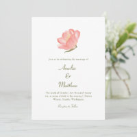 Chic Minimalistisch Pink Watercolor Blumenhochzeit
