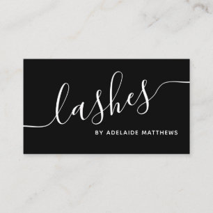 Chic Minimalistisch Schwarz-weiß Lash Extension A Visitenkarte