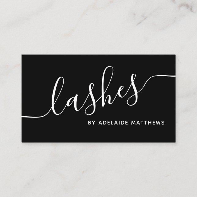 Chic Minimalistisch Schwarz-weiß Lash Extension Ar Visitenkarte (Vorderseite)