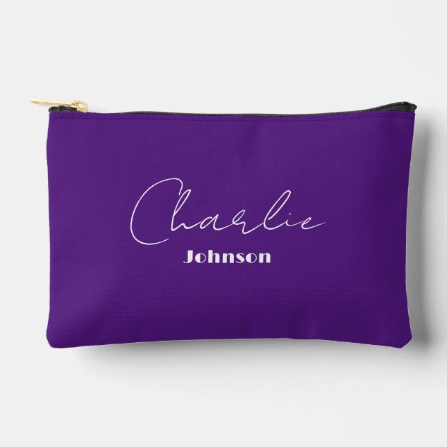 Chic, Minimalistisch Solid Lila, Ultraviolett Zubehörtasche (Vorderseite)