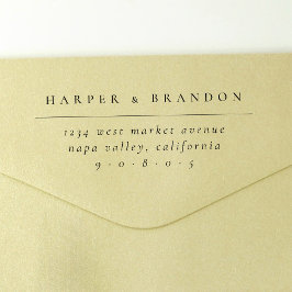 Chic Minimalistisch Typografy Wedding Rücksendeadr Permastempel