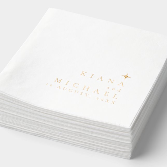 Chic Minimalistisch Wedding ID1020 Servietten Mit Folie (Ausschnitt)