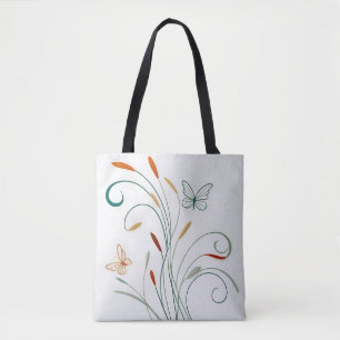Chic minimalistische Kalligraphie große Schmetterl Tasche
