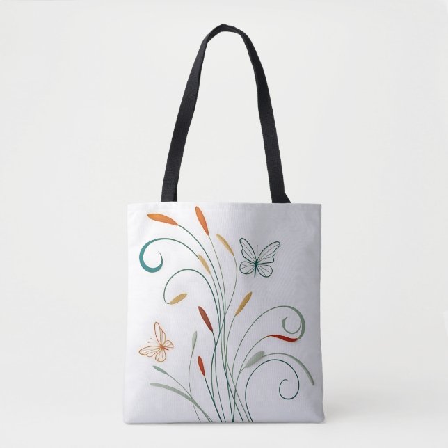 Chic minimalistische Kalligraphie große Schmetterl Tasche (Vorderseite)