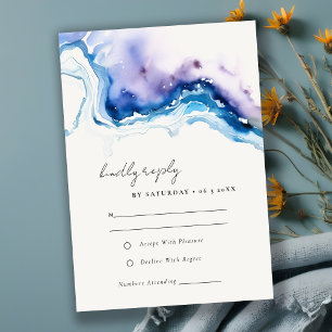Chic-minimalistische Küsten-Strand-Wasserfarben-Ho RSVP Karte