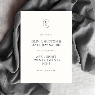 Chic-minimalistische Typografie-Monogramm-Hochzeit Save The Date