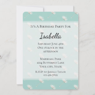 Chic Mint Dandelion Blume Geburtstag Einladung