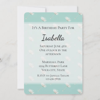 Chic Mint Dandelion Blume Geburtstag Einladung