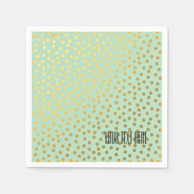 Chic Mint Gold Confetti Dots Serviette (Vorderseite)