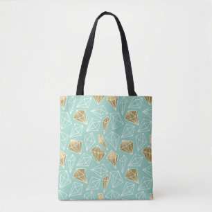 Chic Mint Gold Diamonds Weihnachten Tasche