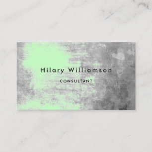 Chic Mint Green Pastel Gray Grunge Business Card Visitenkarte