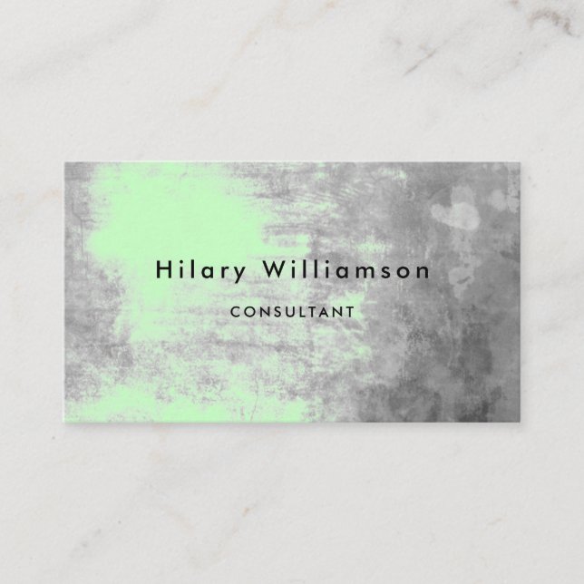 Chic Mint Green Pastel Gris Grunge Carte de visite (Devant)