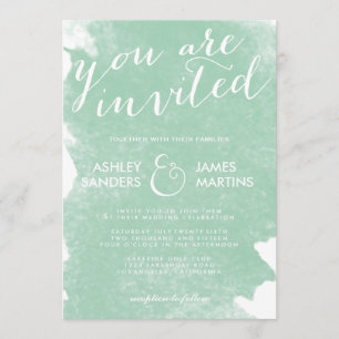 CHIC MINT GREEN WATERCOLOR WEDING INVITATION EINLADUNG