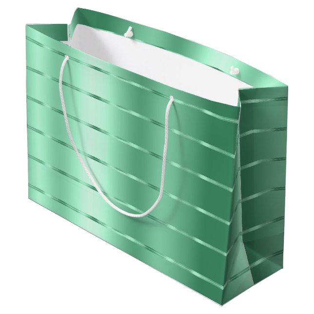 Chic Mint Ribbon Bow Brautparty Große Geschenktüte (Rückseite Schrägansicht)