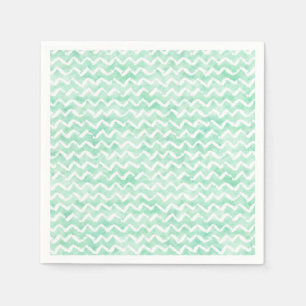 Chic Mint Wasserfarbe Zickzack Streifen Serviette