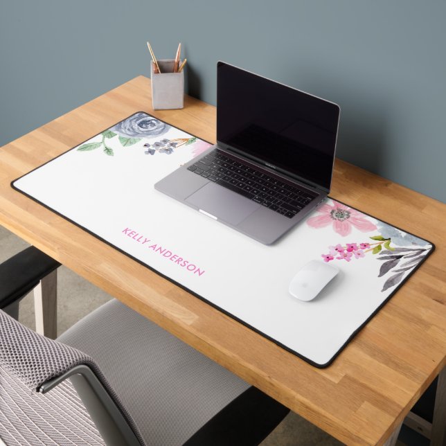 Chic Mit Monogramm botanisches Muster Schreibtischunterlage (Büro 2)