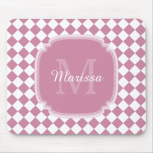 Chic Mit Monogramm Name Rose Pink überprüft Mousepad