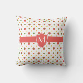 Chic Mit Monogramm Red White Polkas Throw Kissen