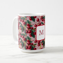 Chic Mit Monogramm Vintag Pink "Cherry Pop" Kaffeetasse