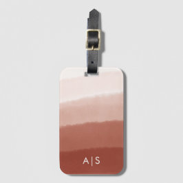 Chic Mit Monogramm Watercolor Kupfer Rust Ombre Gepäckanhänger