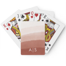 Chic Mit Monogramm Watercolor Kupfer Rust Ombre