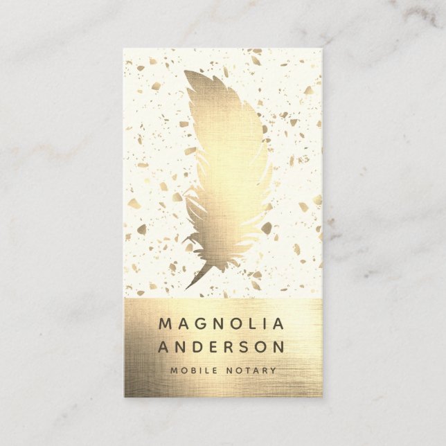 Chic Mobile Notary Gold Foil Quill Visitenkarte (Vorderseite)