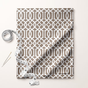 Chic Mocha Brown Trellis Lattice Pattern Stoff