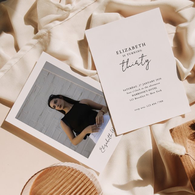 Chic Modern 30 Foto Geburtstagsparty Einladung (Von Creator hochgeladen)