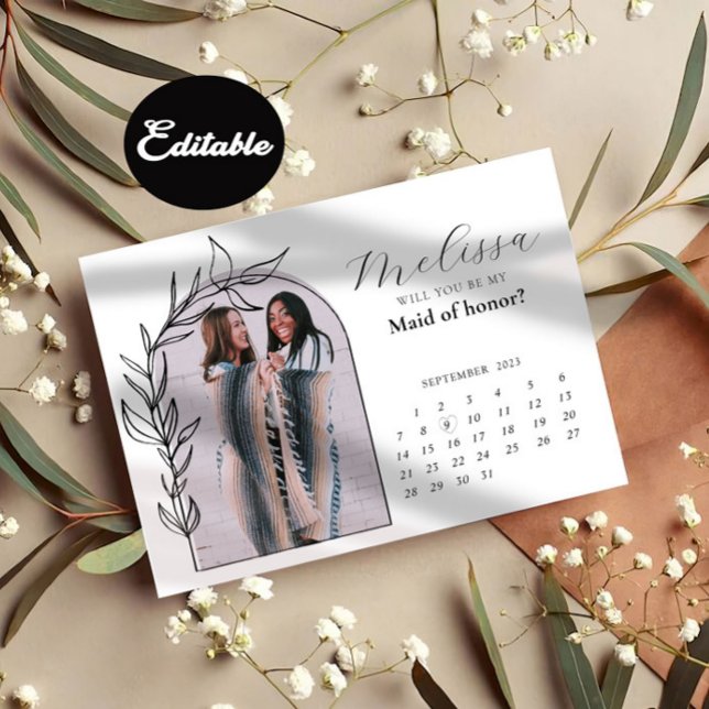 Chic Modern Arch Bridesmaid Vorschlag Card Einladung (Von Creator hochgeladen)