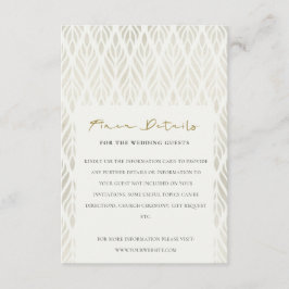 CHIC MODERN ART DECO SILVER WEDDING DETAILS BEGLEITKARTE