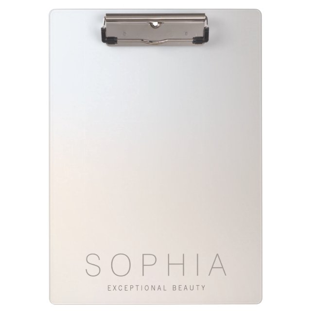 Chic Modern Beauty Minimalistisch Luminy Silver Klemmbrett (Vorderseite)